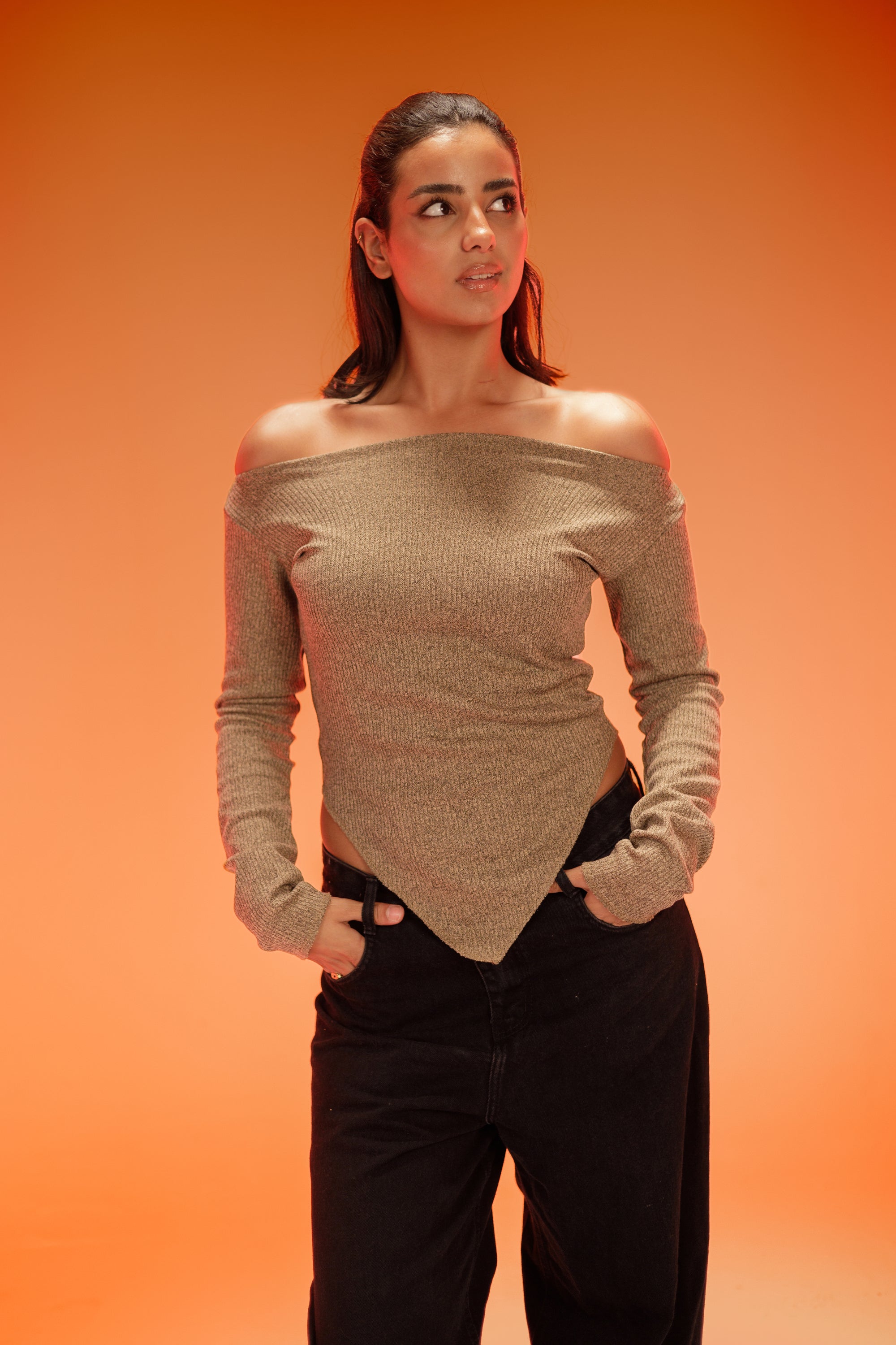 V Top winter - Beige