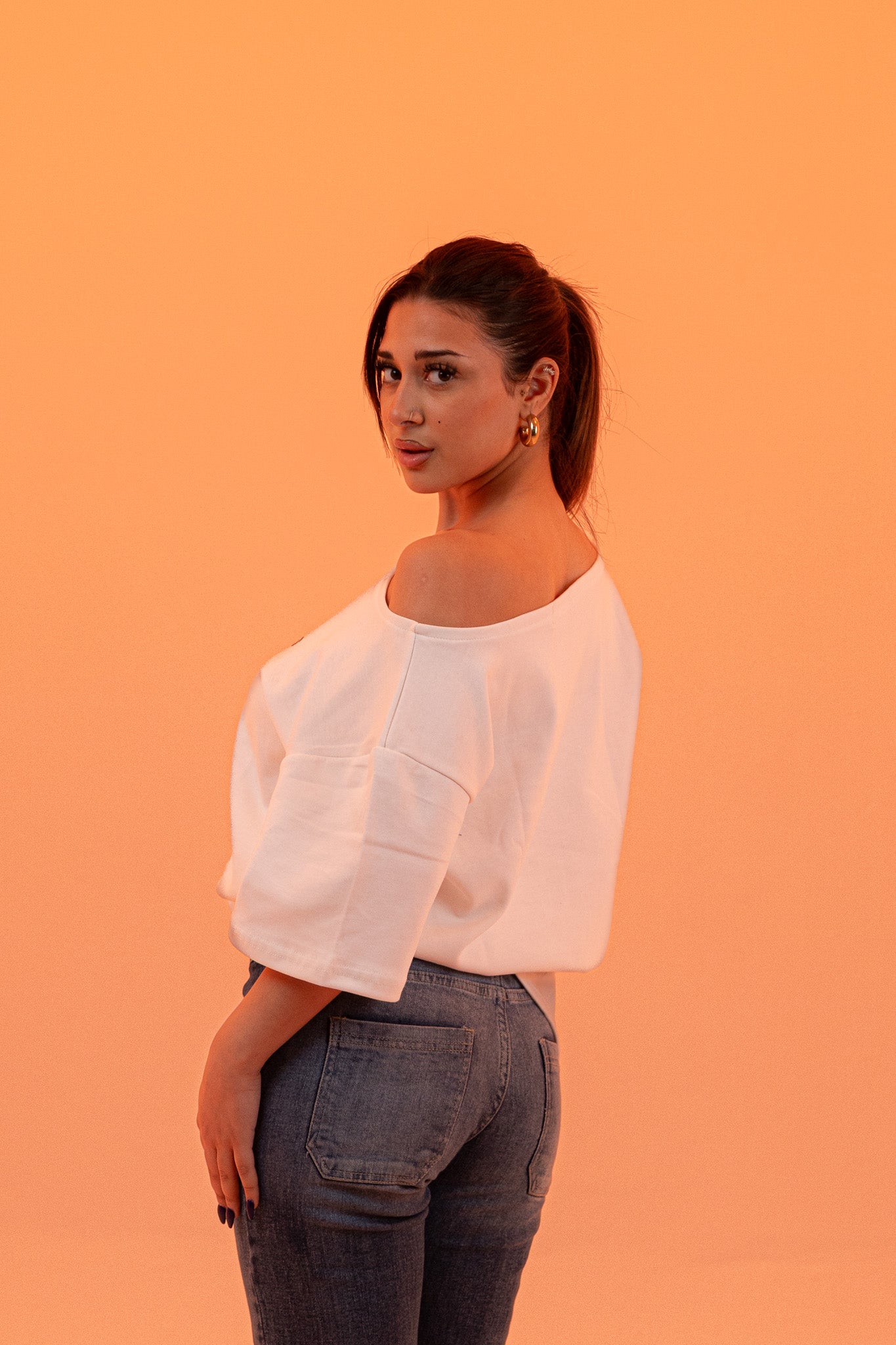 Off Shoulder T-shirt - White