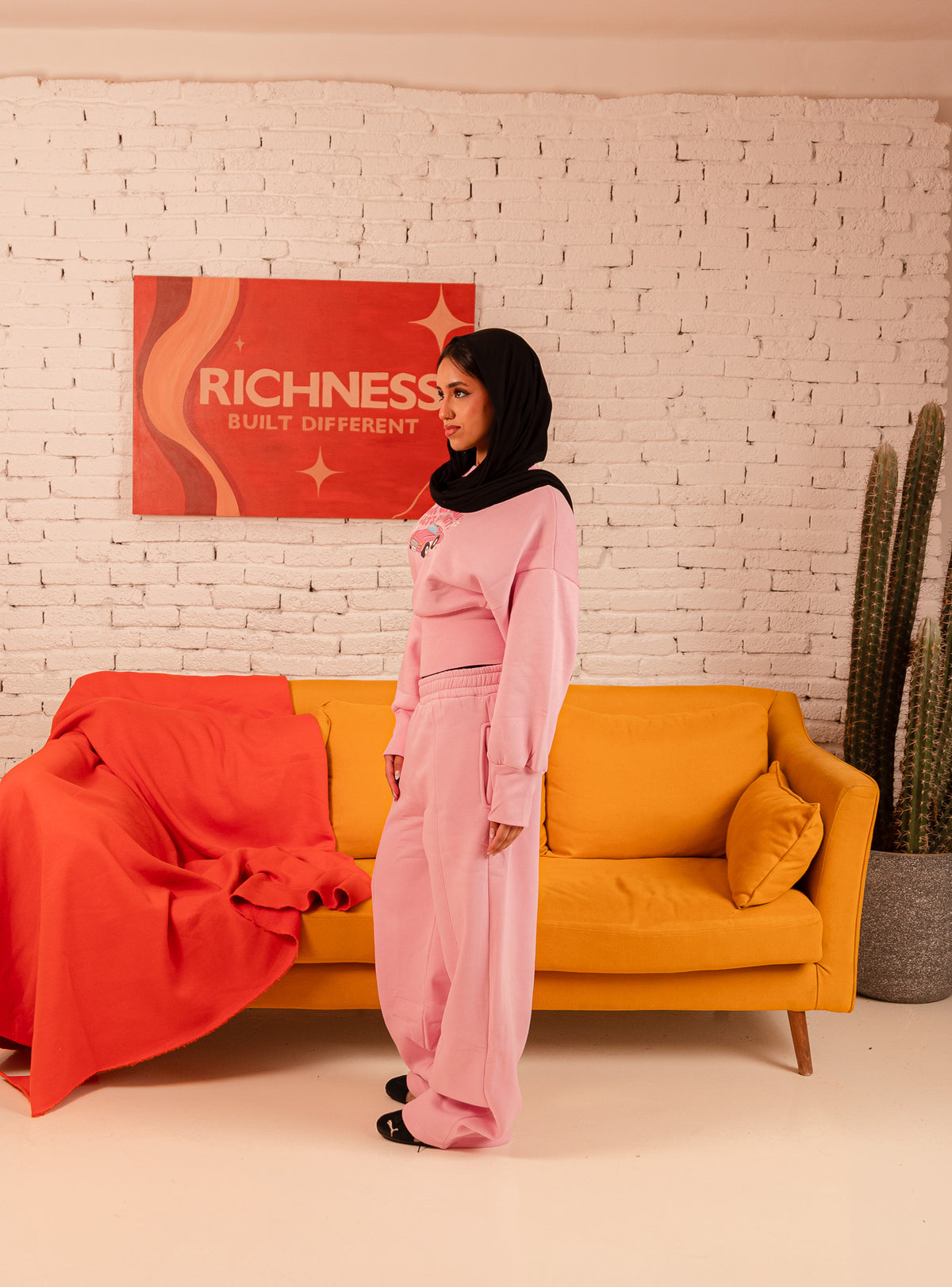 Lowkey Set Hijab - Pink