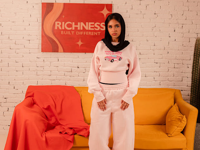 Lowkey Set Hijab - Pink