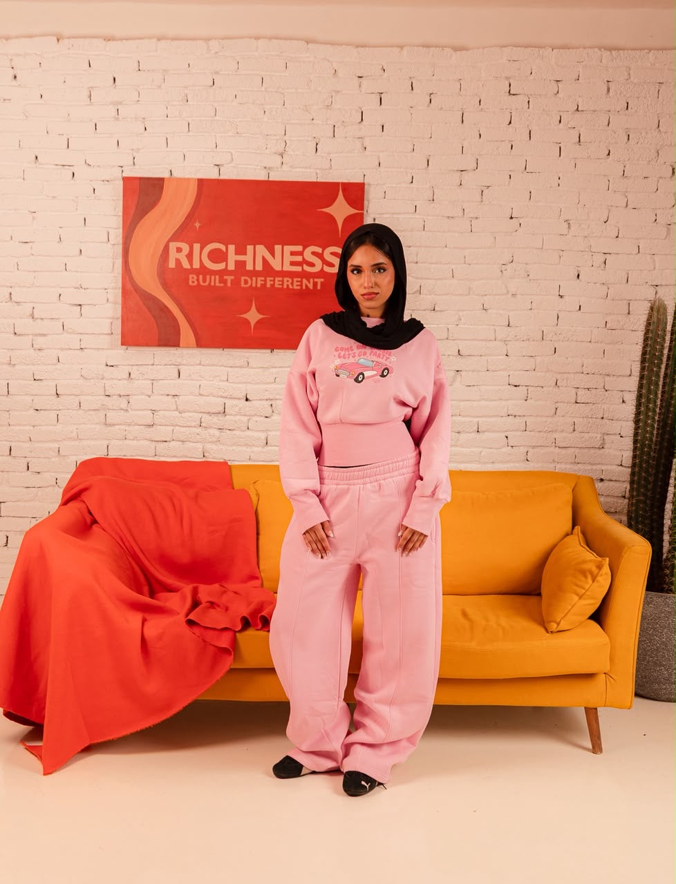Lowkey Set Hijab - Pink