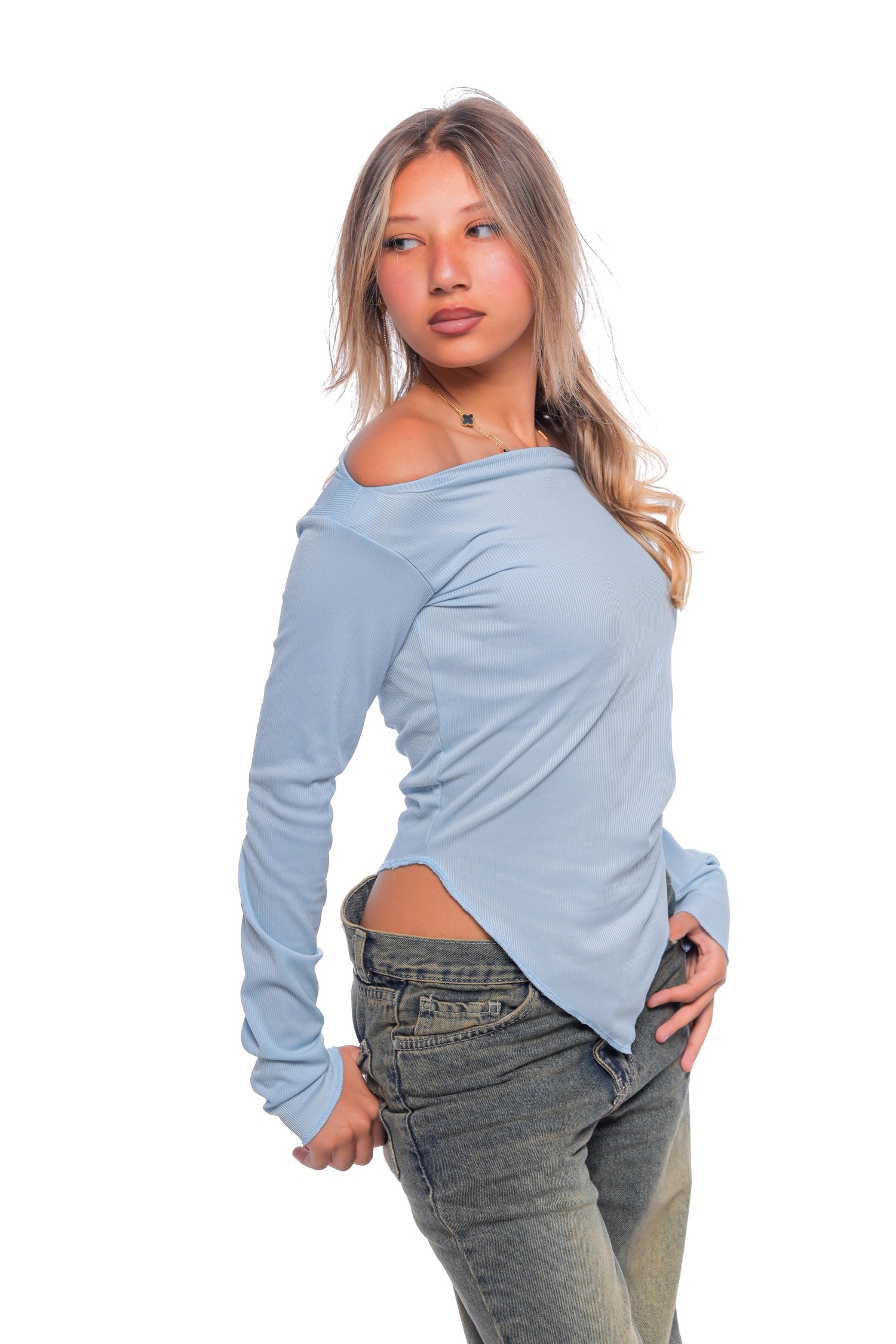 V Top - Light Blue