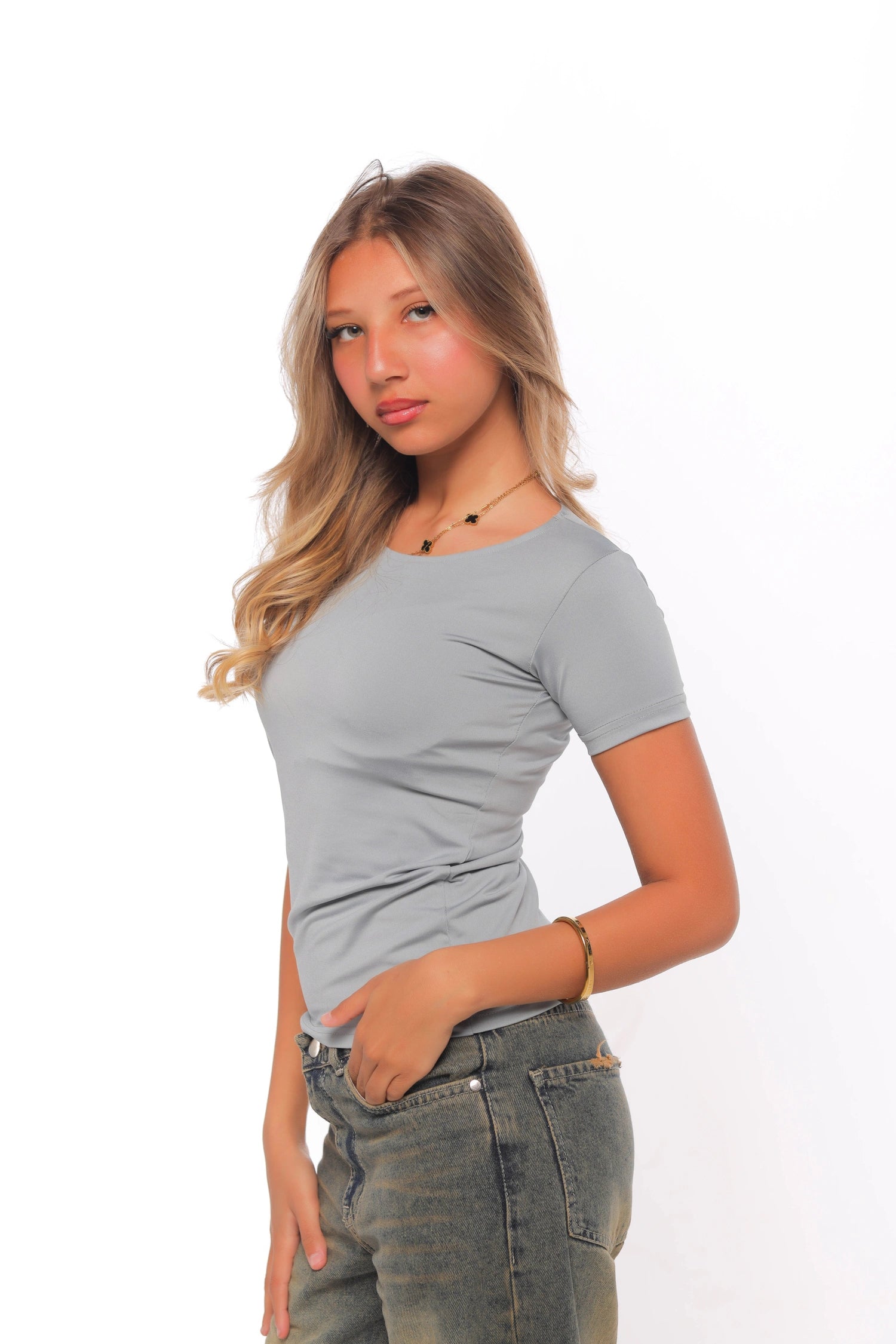 Shortsleeve basic- Gray