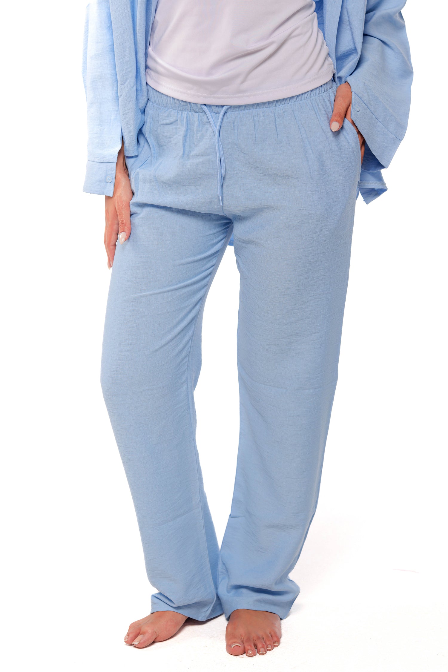 Linen Pants - Light Blue