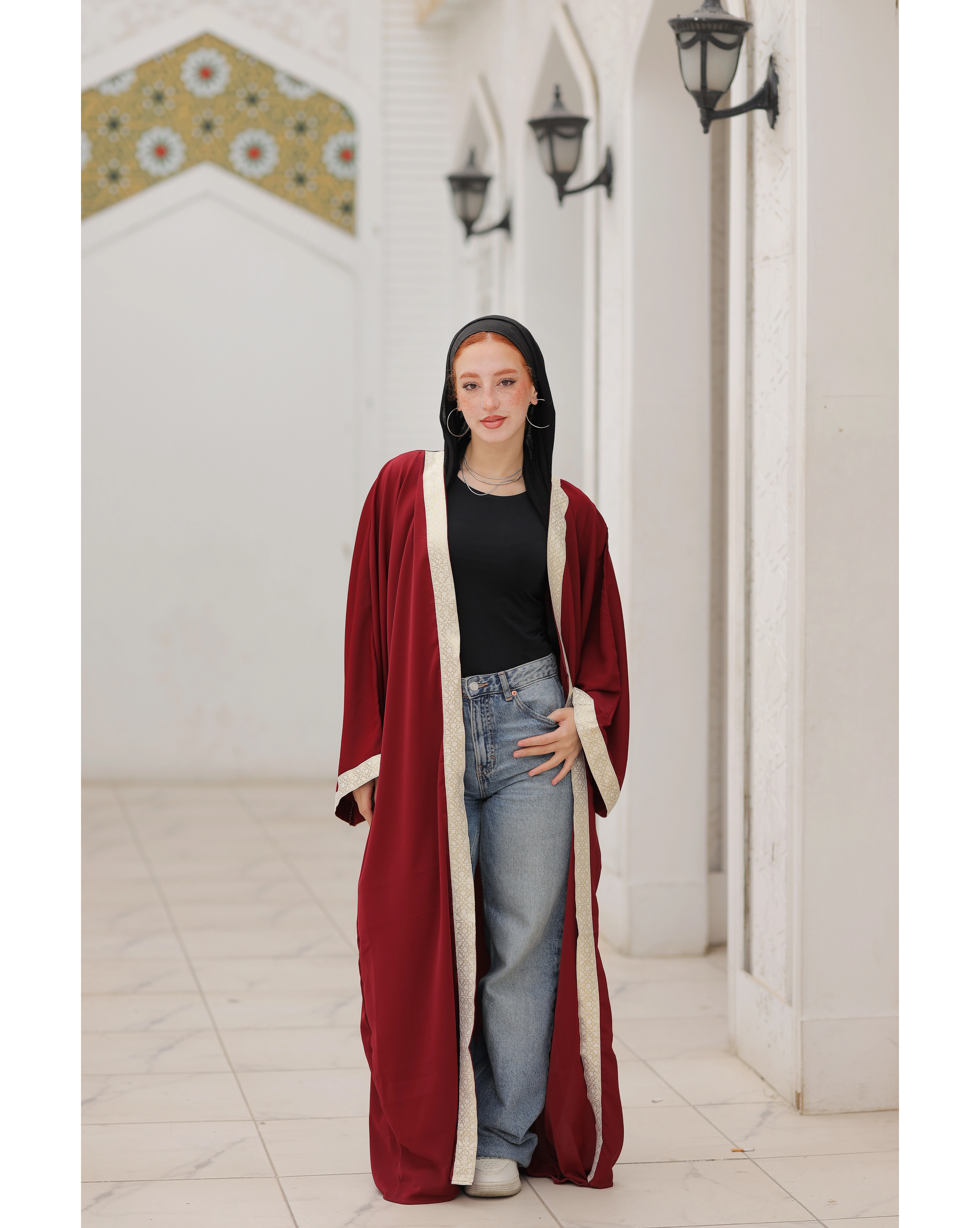 Richness Burgundy Kaftan