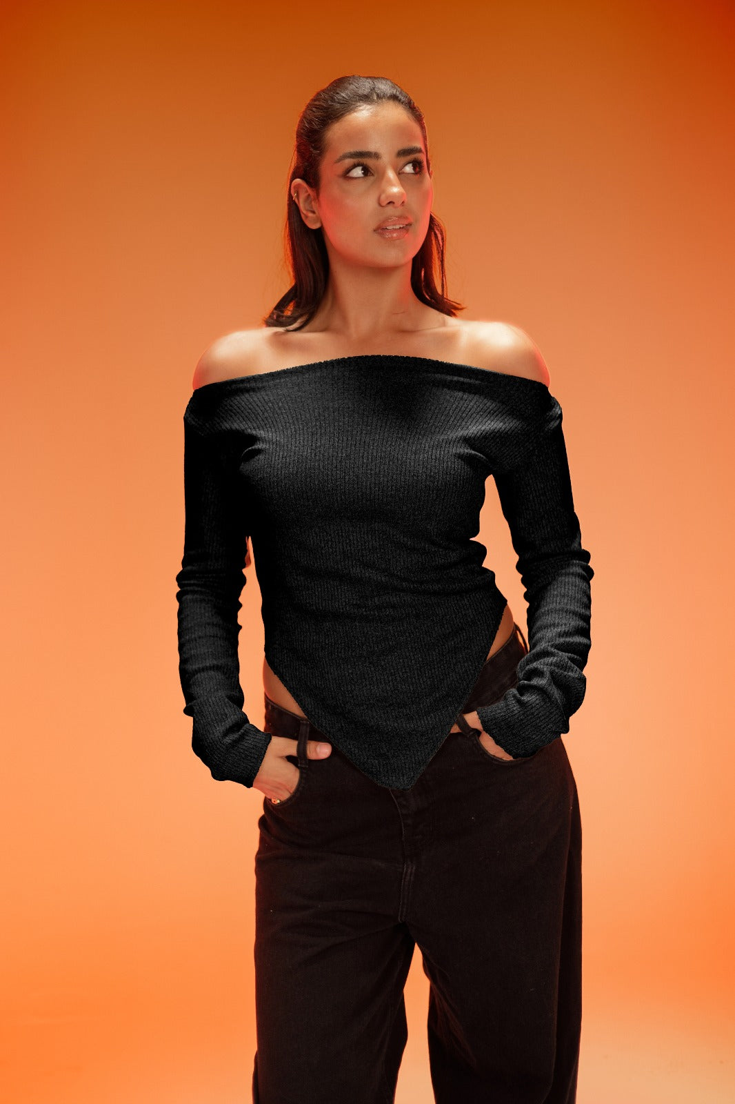 V Top winter - Black