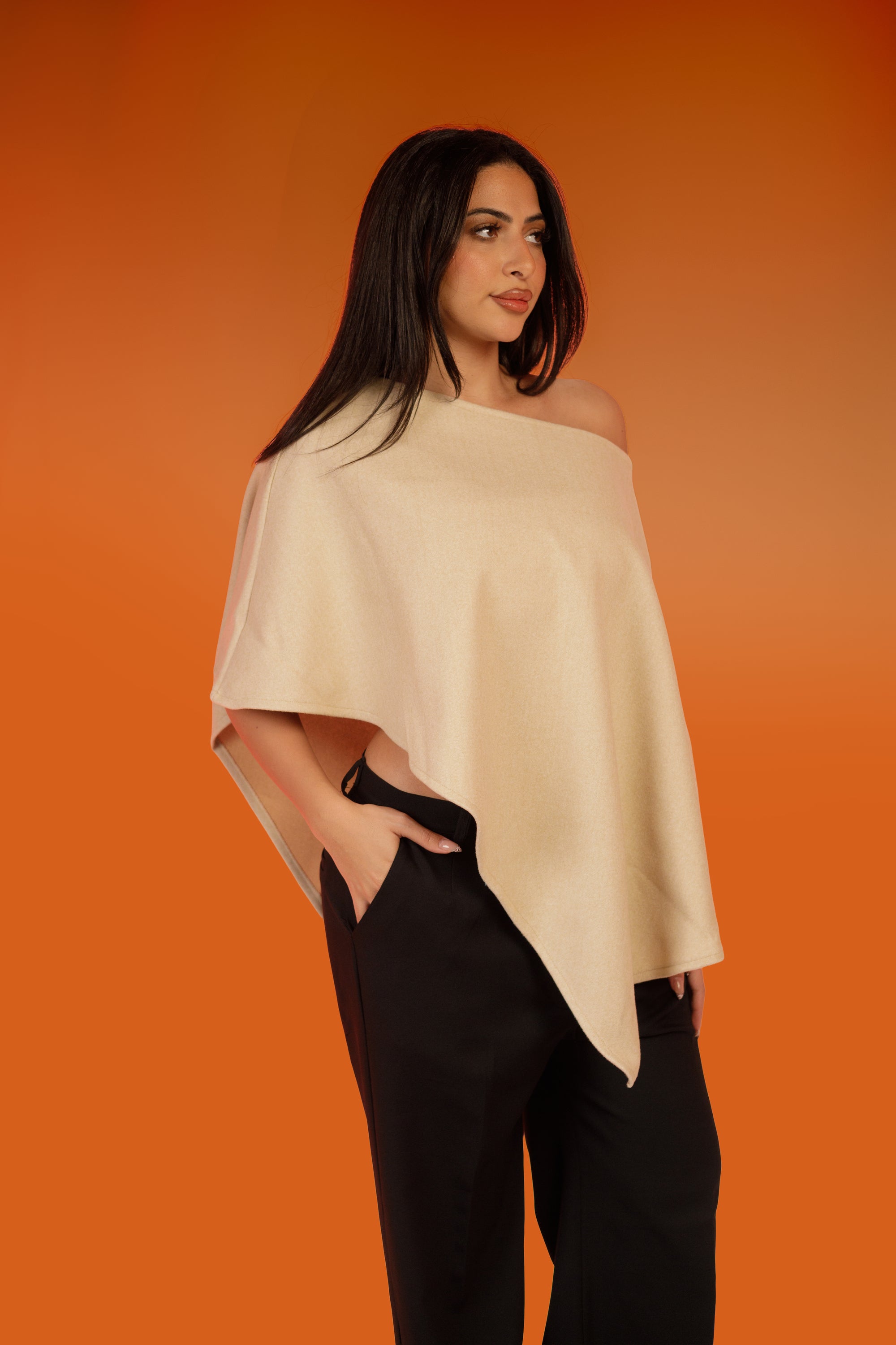 Neckless Shirt- Beige