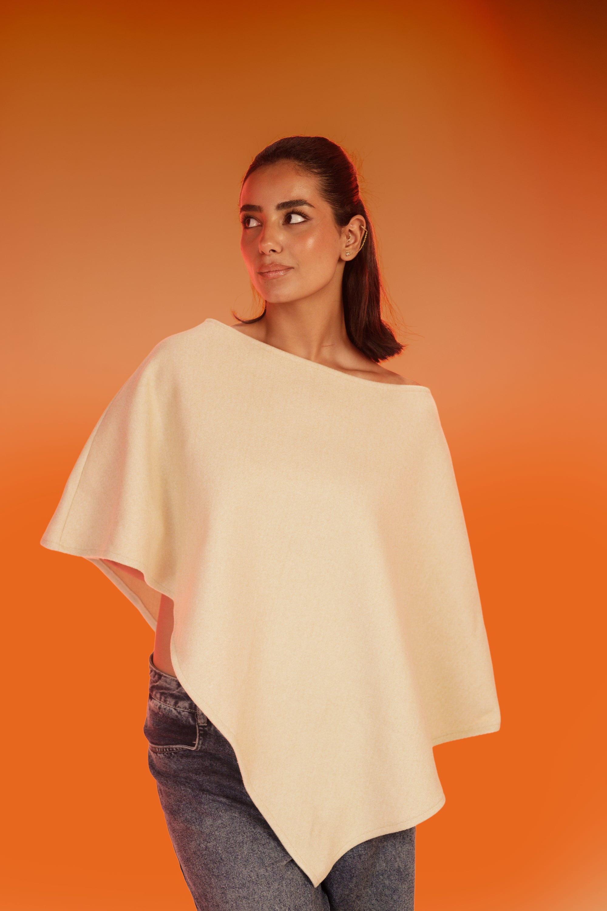 Neckless Shirt- Beige