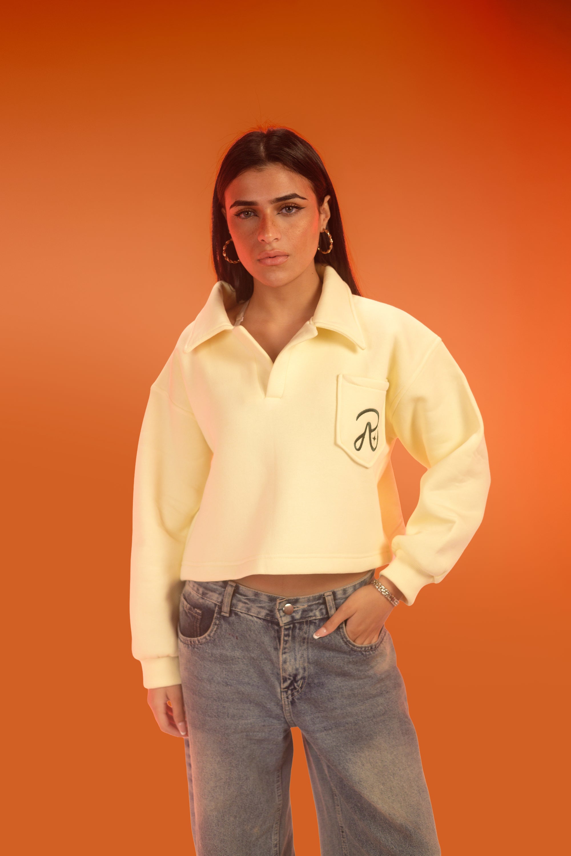 Cropped Sweater- Yellow