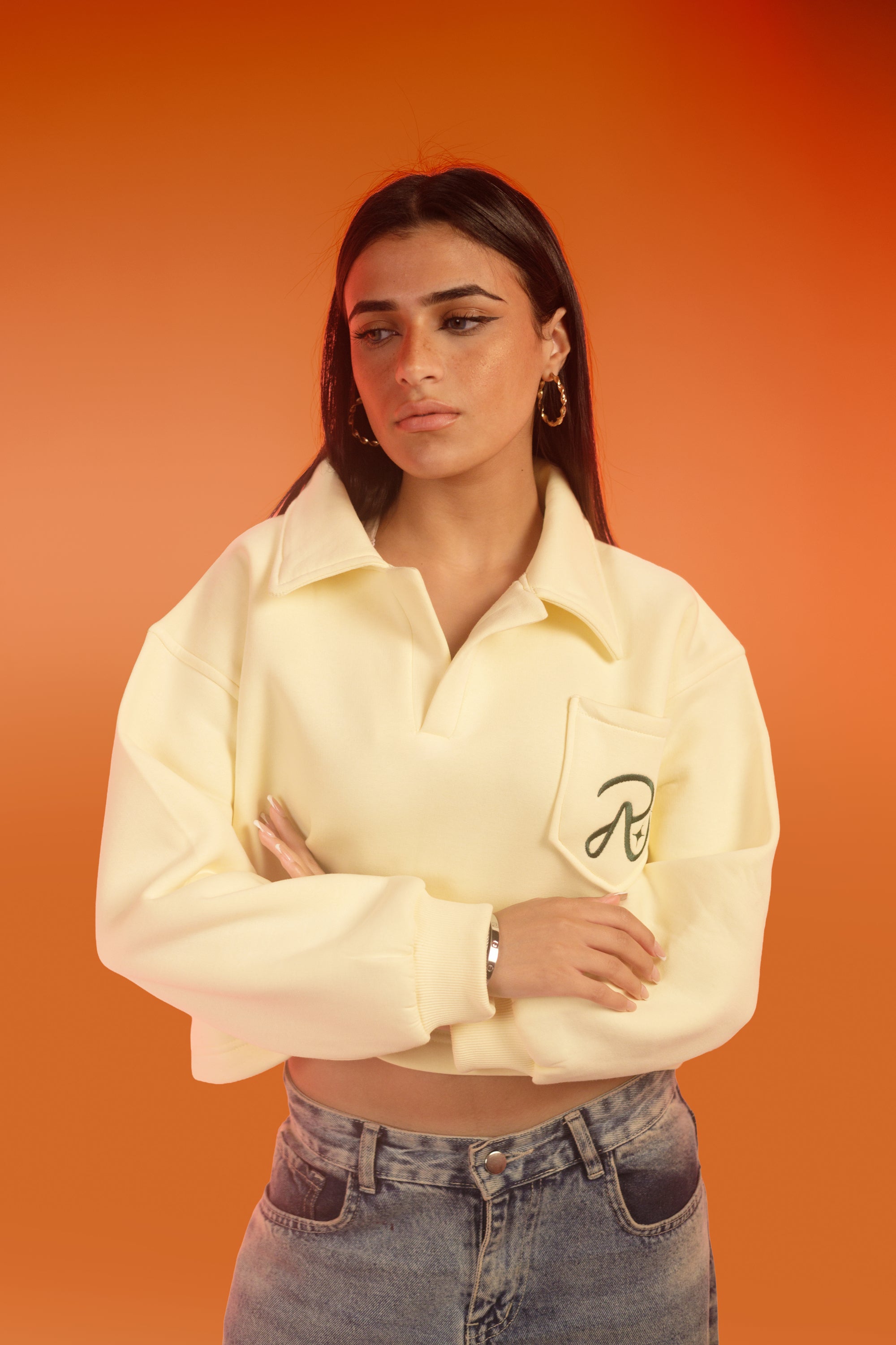 Cropped Sweater- Yellow