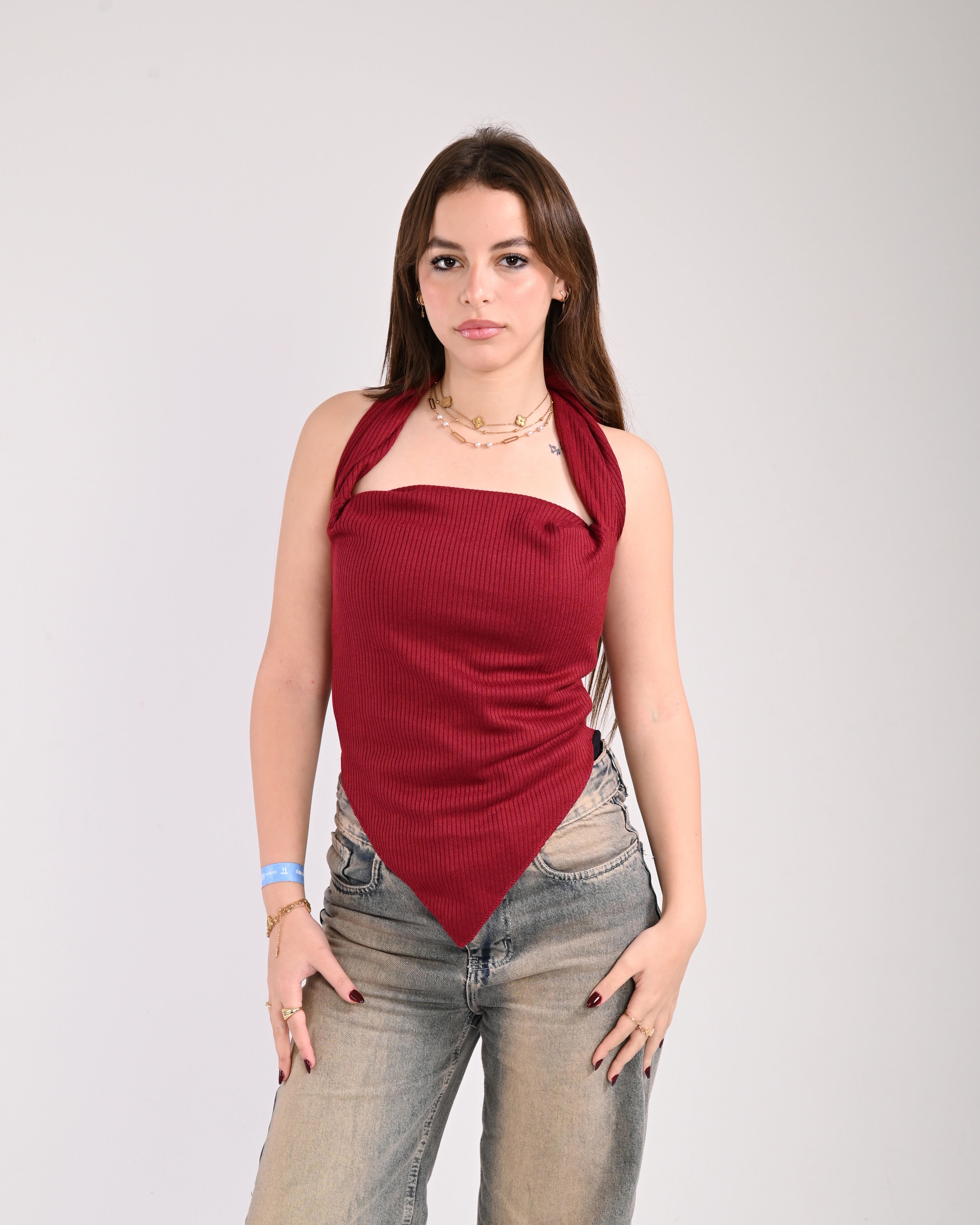 Richness V-top by 6 ways - Dark Red