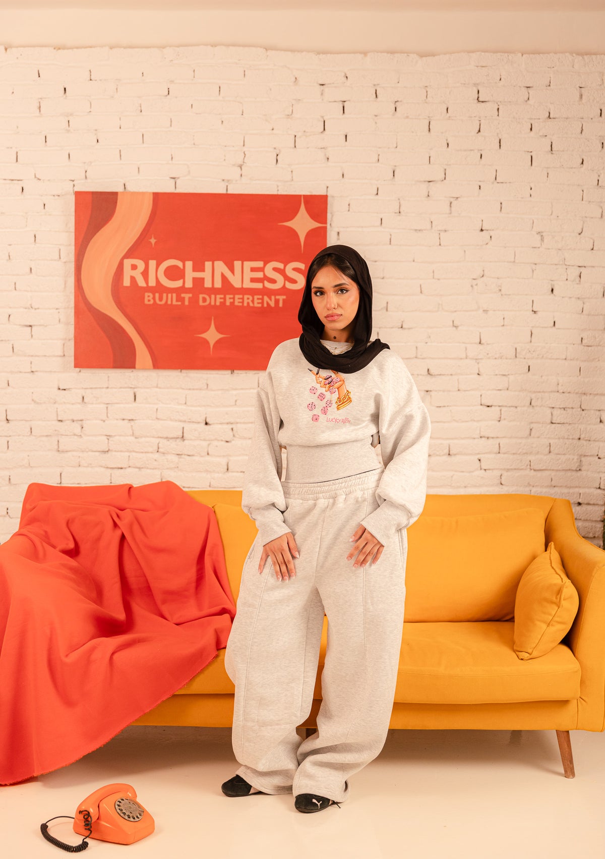 Lowkey Set Hijab - Light Gray