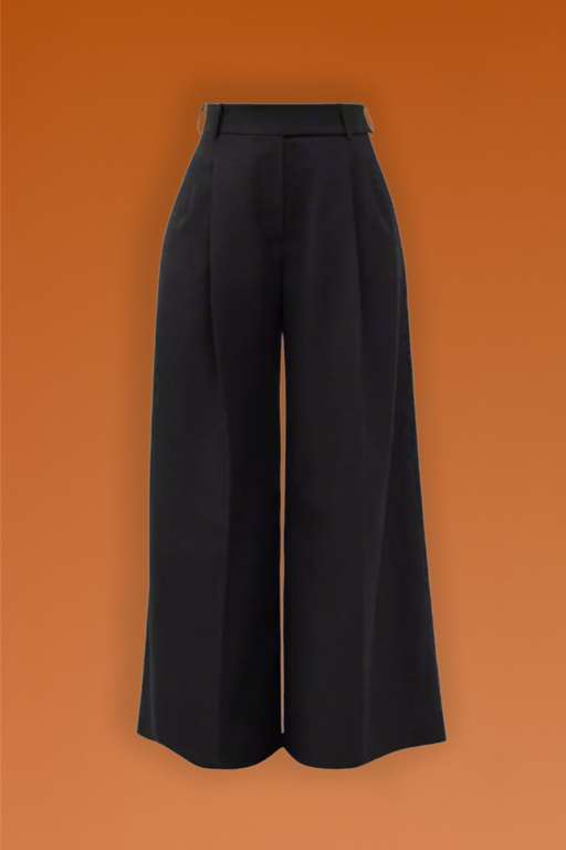 Structured Wide Pants -BLACK