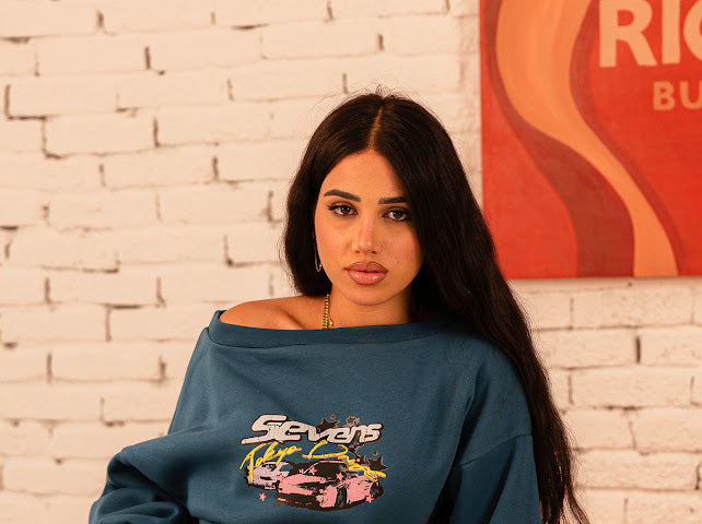 Lowkey sweater off shoulder - Navy