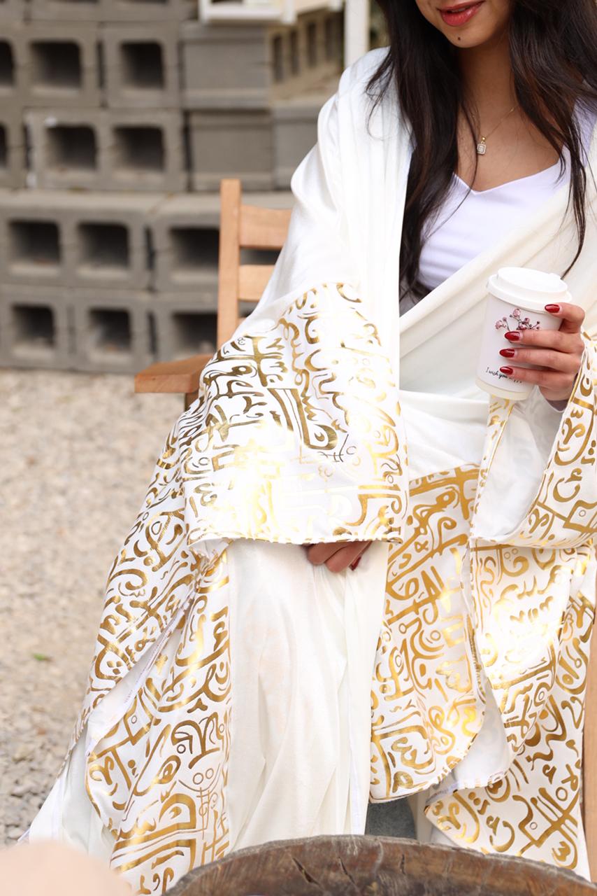 Velvet White Kaftan