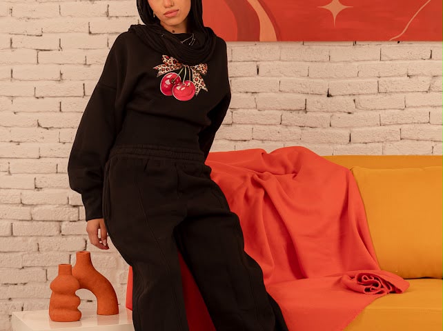 Lowkey Set Hijab - Black
