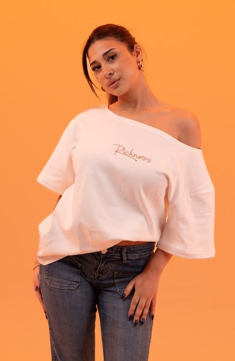 Off Shoulder T-shirt - White